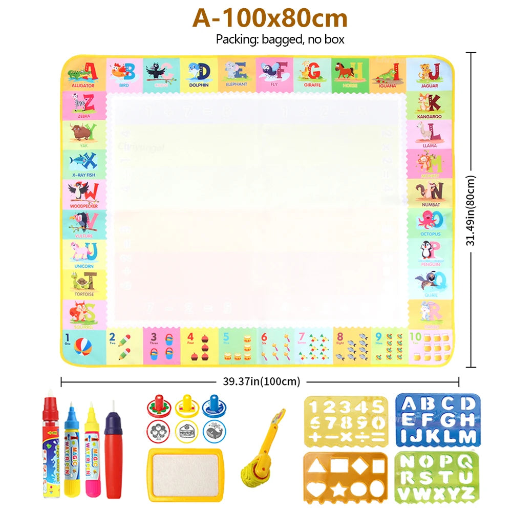 Magic Water Drawing Mat with Reusable Magic Pens