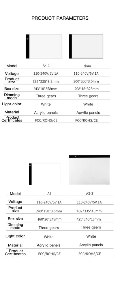 Dimming Led Drawing Pad