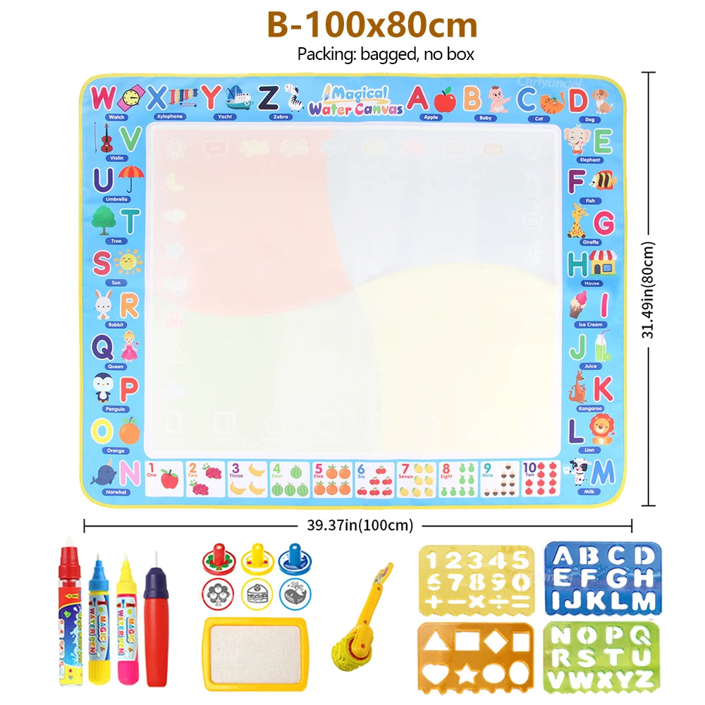 Magic Water Drawing Mat with Reusable Magic Pens