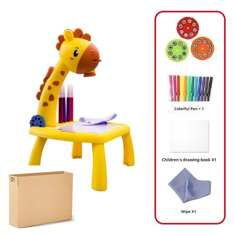 Children LED projector drawing table