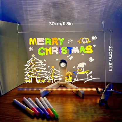 LED Note Board With Night Light Colorful 7 Pens