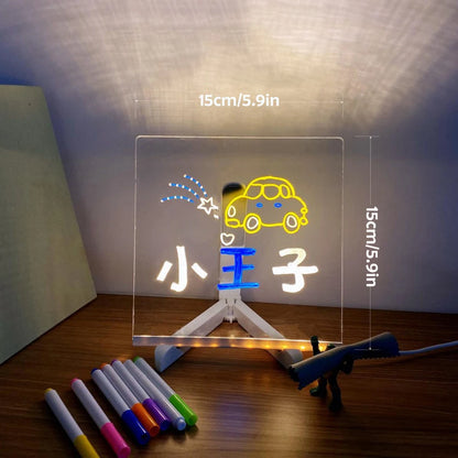 LED Note Board With Night Light Colorful 7 Pens