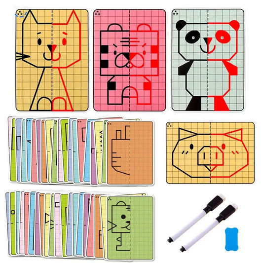 Children's grid symmetrical drawing pad
