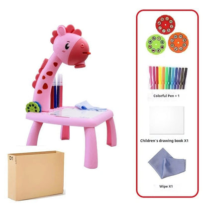 Children LED projector drawing table