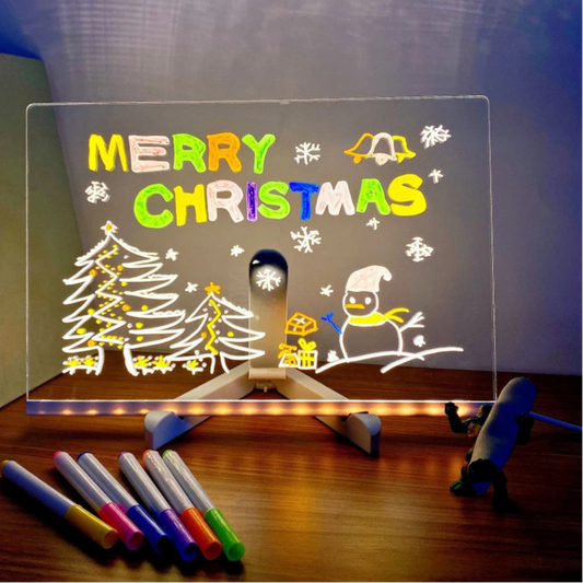 LED Note Board With Night Light Colorful 7 Pens