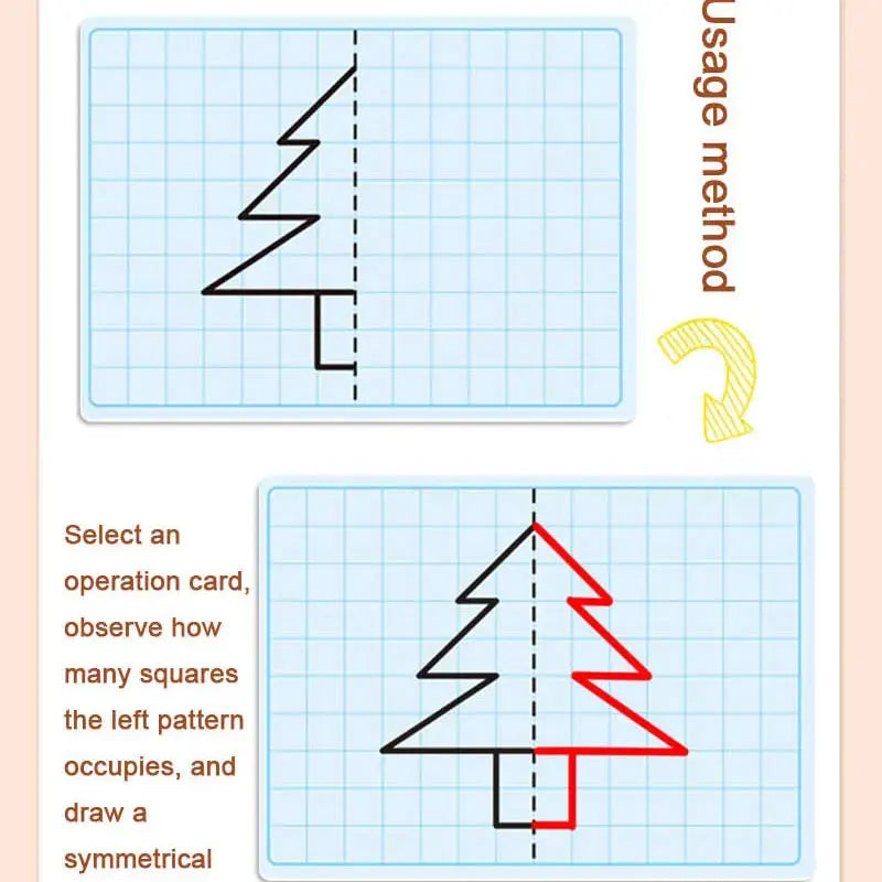 Children's grid symmetrical drawing pad