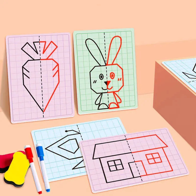 Children's grid symmetrical drawing pad