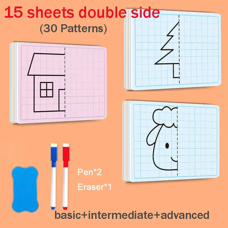 Children's grid symmetrical drawing pad