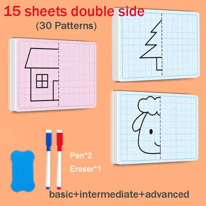 Children's grid symmetrical drawing pad