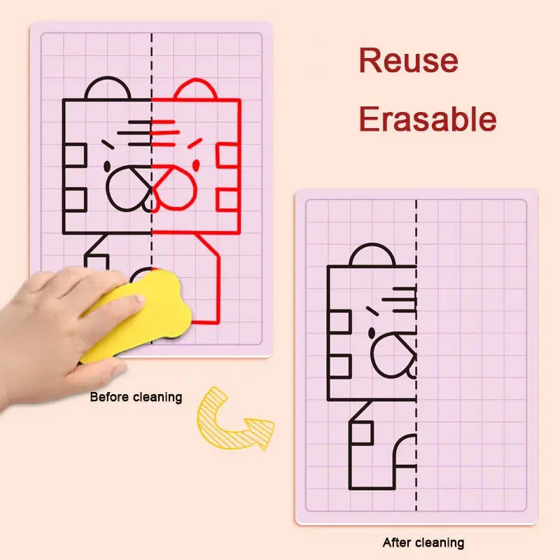 Children's grid symmetrical drawing pad