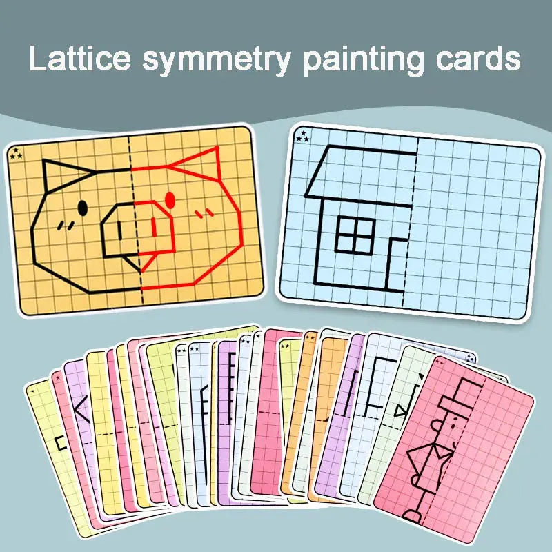 Children's grid symmetrical drawing pad
