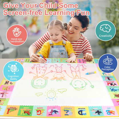 Magic Water Drawing Mat with Reusable Magic Pens